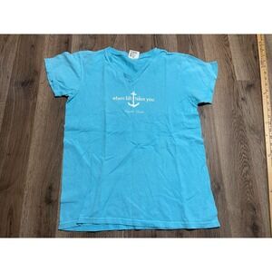 Lady Comfort Shirt, Women's Medium, Blue, "Where Life Takes you Sanibel Island"